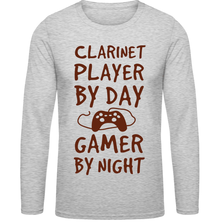Clarinet Player By Day Gamer By Night T-shirt à manches longues contain pic