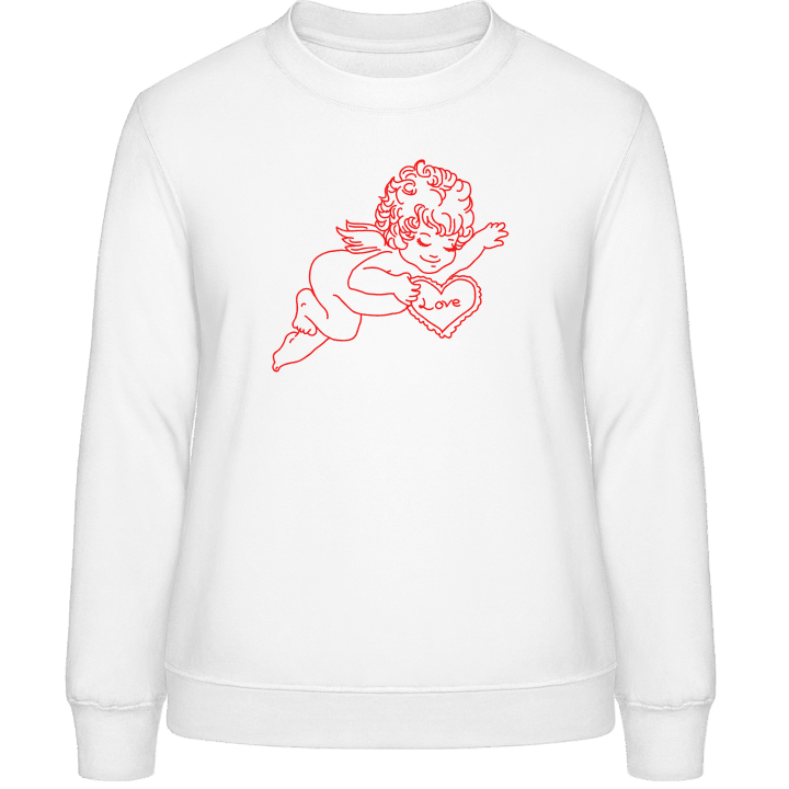 Love Angel Outline Sweatshirt för kvinnor contain pic