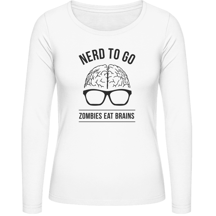 Nerd To Go Zombies Love Brains Kvinnor långärmad skjorta 0 image