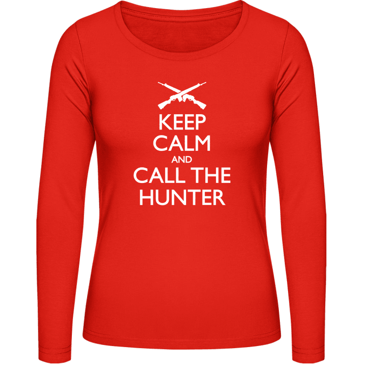 Keep Calm And Call The Hunter Langermet skjorte for kvinner contain pic