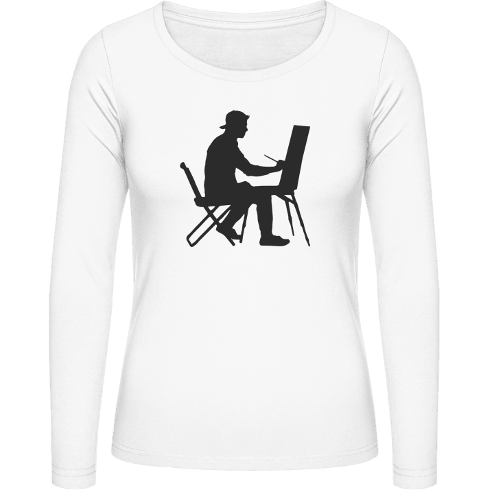 Artist Painter Silouette Women long Sleeve Shirt 0 image