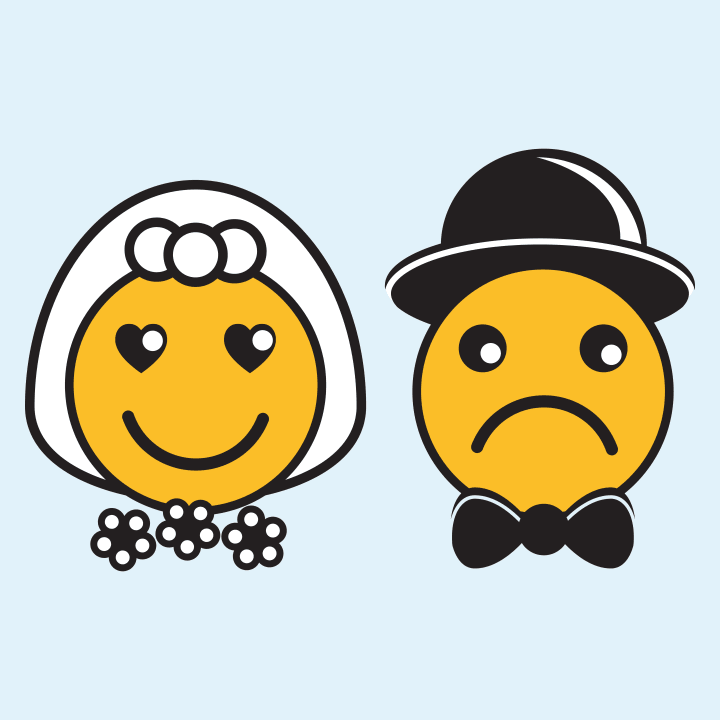 Bride and Groom Smiley Faces T-shirt à manches longues pour femmes 0 image
