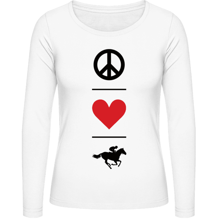 Peace Love Horse Racing T-shirt à manches longues pour femmes contain pic