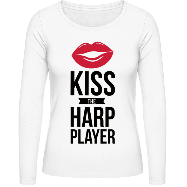 Kiss The Harp Player Langermet skjorte for kvinner contain pic