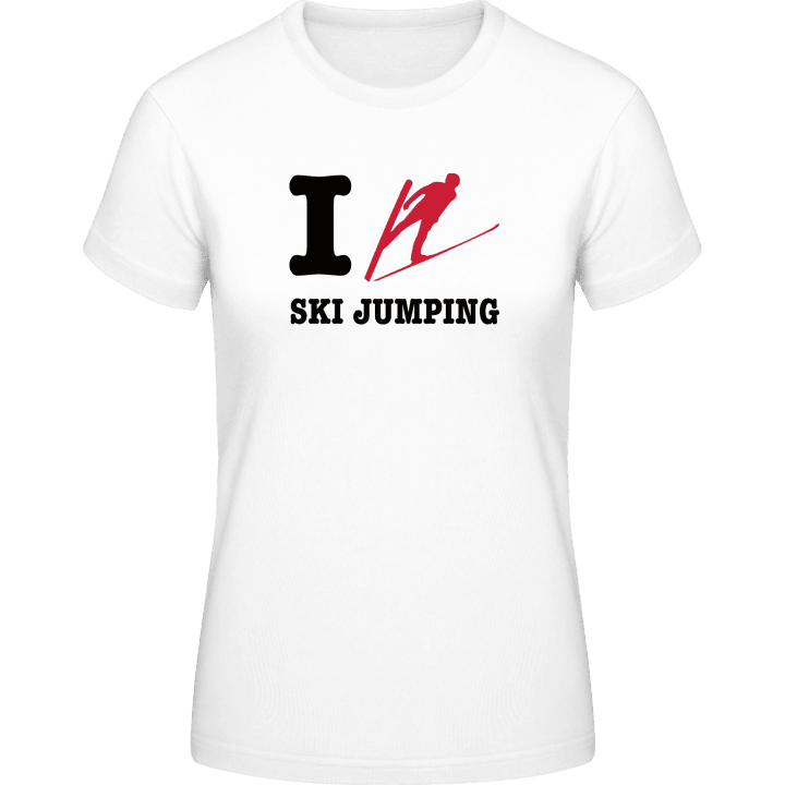 I Love Ski Jumping T-skjorte for kvinner contain pic