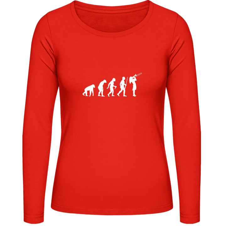Female Trombone Player Evolution Vrouwen Lange Mouw Shirt contain pic