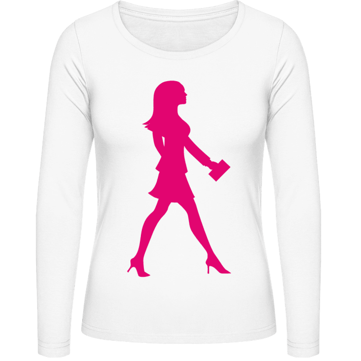 Woman Silhouette T-shirt à manches longues pour femmes contain pic