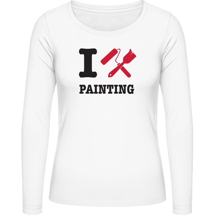I Love Painting Langermet skjorte for kvinner contain pic