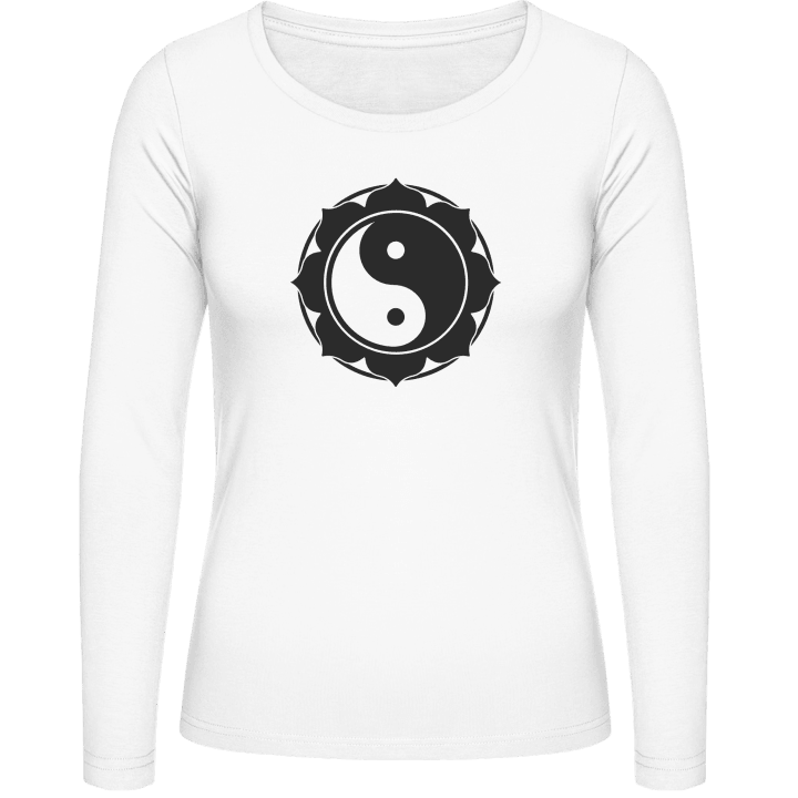 Yin And Yang Flower Langermet skjorte for kvinner contain pic
