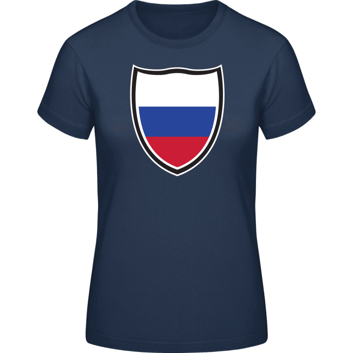 Russian Flag Shield T-skjorte for kvinner contain pic