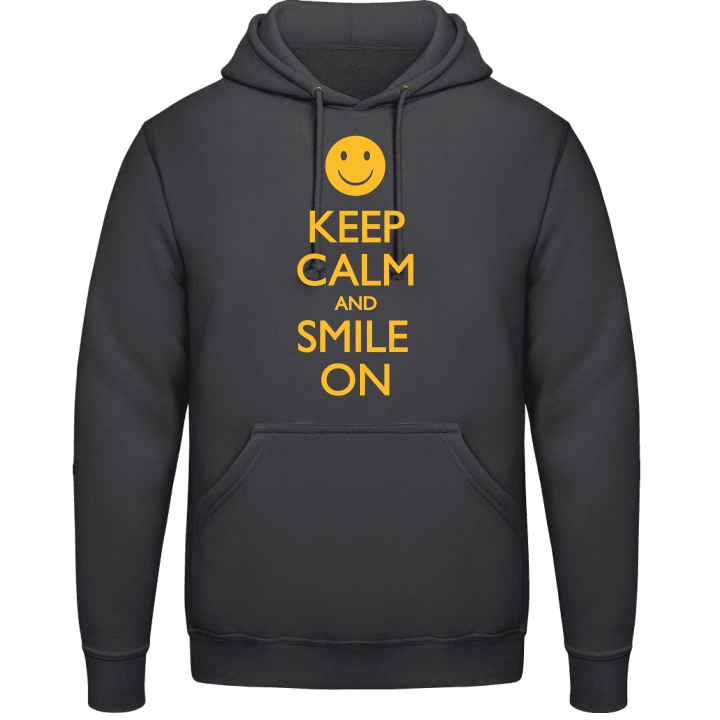Keep Calm and Smile On Felpa con cappuccio contain pic