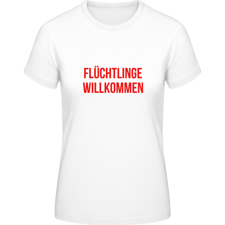 Flüchtlinge willkommen Slogan T-shirt til kvinder 0 image