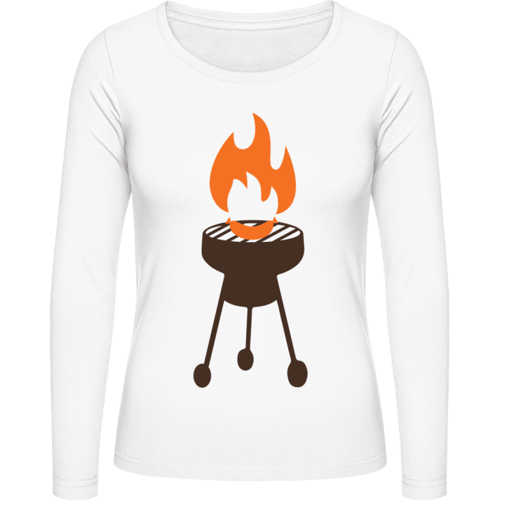 Grill on Fire Langermet skjorte for kvinner contain pic