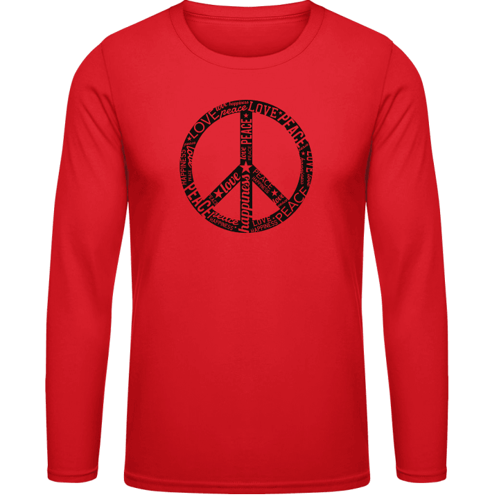 Peace Sign Typo T-shirt à manches longues 0 image