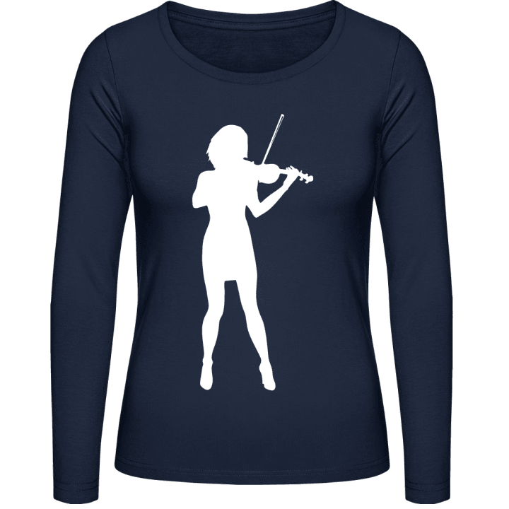 Hot Female Violinist Vrouwen Lange Mouw Shirt contain pic