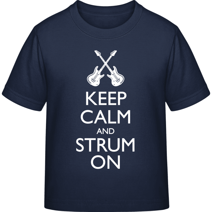 Keep Calm And Strum On Maglietta per bambini contain pic