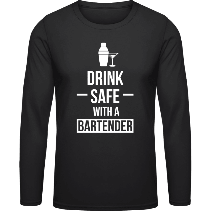 Drink Safe With A Bartender Camicia a maniche lunghe contain pic