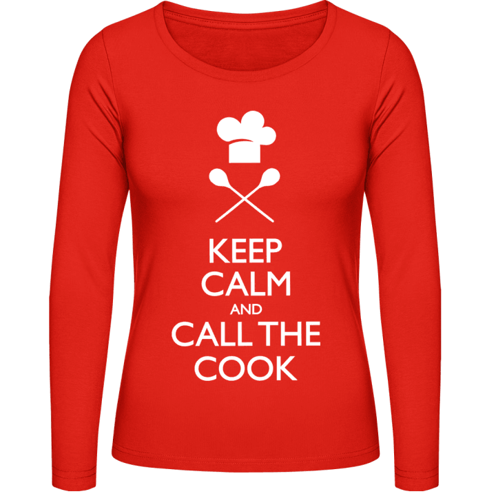 Keep Calm And Call The Cook Langermet skjorte for kvinner contain pic