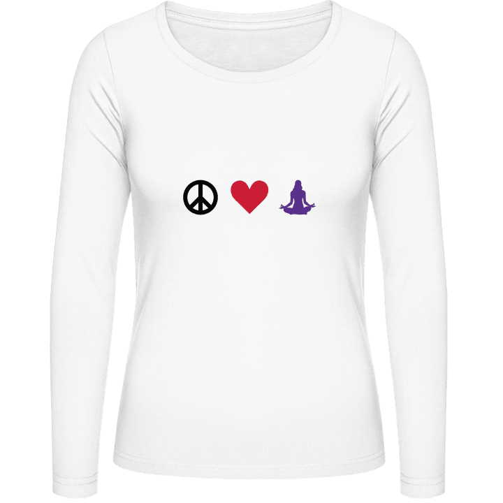 Peace Love And Meditation Frauen Langarmshirt contain pic