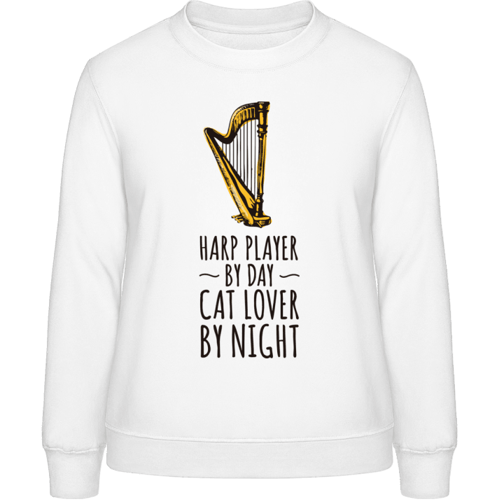 Harp Player by Day Cat Lover by Night Frauen Sweatshirt contain pic