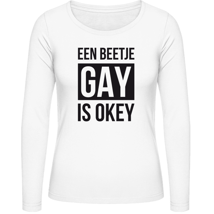 Een beetje gay is OKEY T-shirt à manches longues pour femmes contain pic
