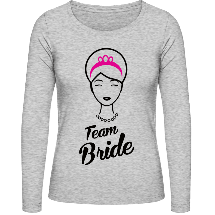Bride Team Pink Crown T-shirt à manches longues pour femmes contain pic