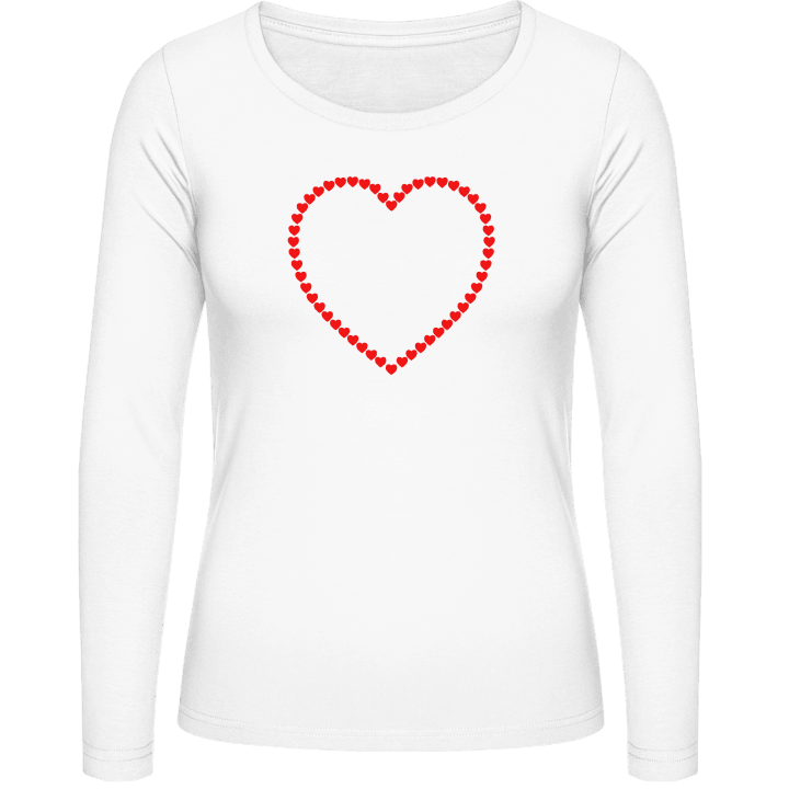 Hearts Outline Kvinnor långärmad skjorta contain pic