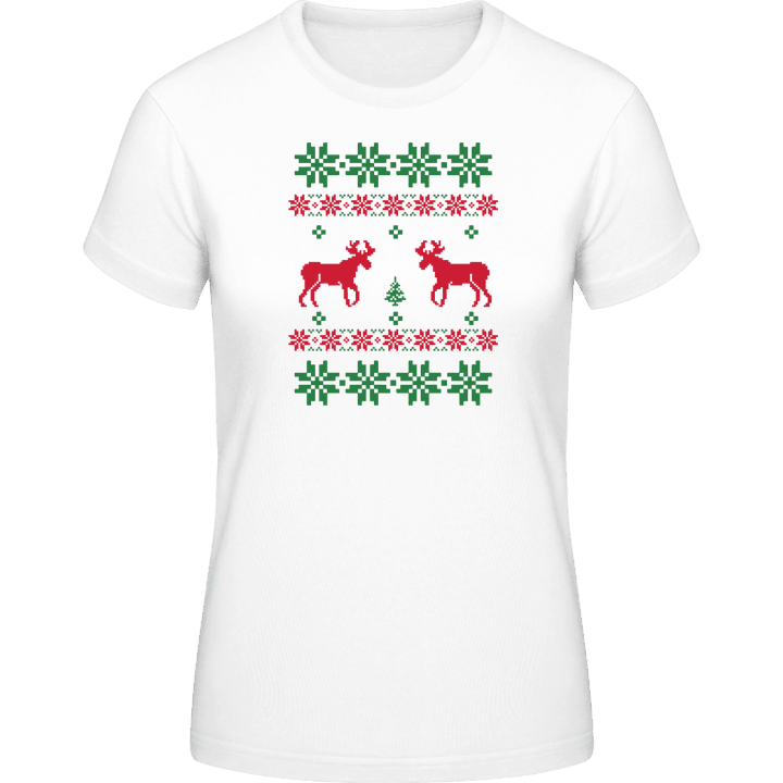 Winter Pattern Deer T-shirt för kvinnor 0 image