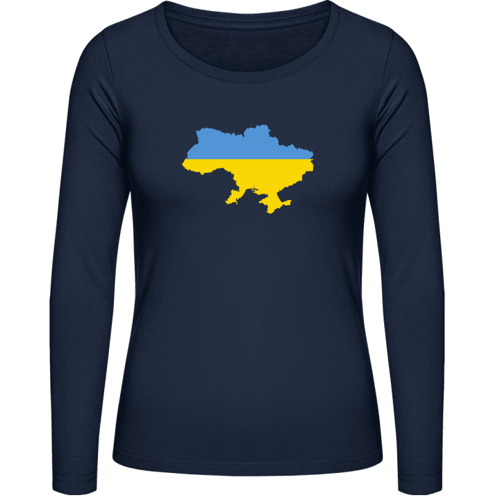 Ukraine Map Langermet skjorte for kvinner contain pic