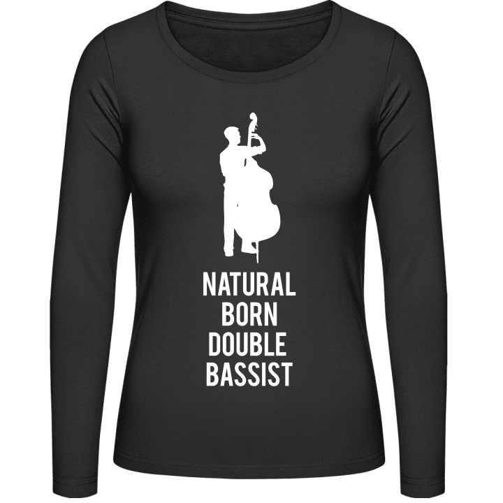 Natural Born Double Bassist Langermet skjorte for kvinner contain pic