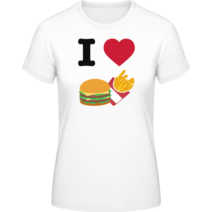 I Love Fast Food Frauen T-Shirt contain pic
