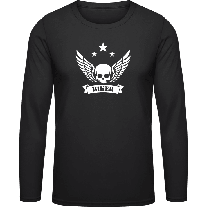 Biker Skull Winged Long Sleeve Shirt 0 image