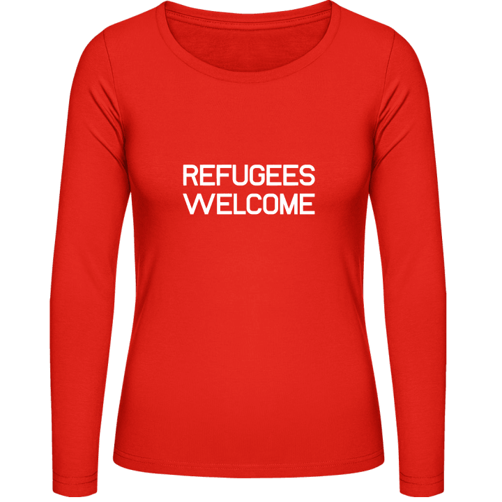 Refugees Welcome Slogan Vrouwen Lange Mouw Shirt contain pic