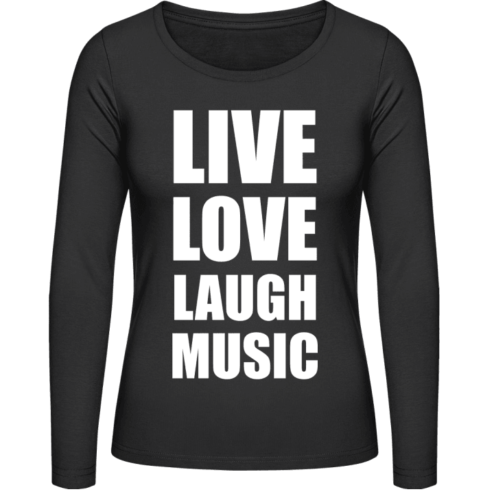 Live Love Laugh Music Langermet skjorte for kvinner contain pic