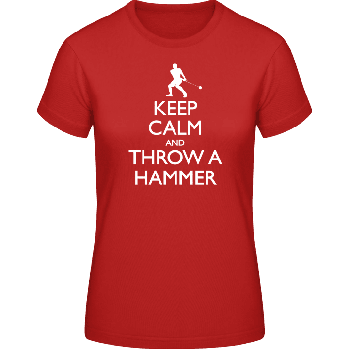 Keep Calm And Throw A Hammer Frauen T-Shirt contain pic
