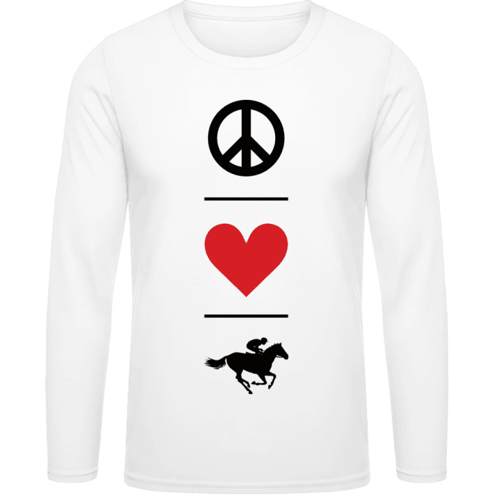 Peace Love Horse Racing T-shirt à manches longues contain pic