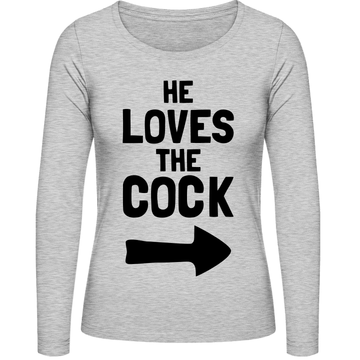 He Loves The Cock T-shirt à manches longues pour femmes contain pic