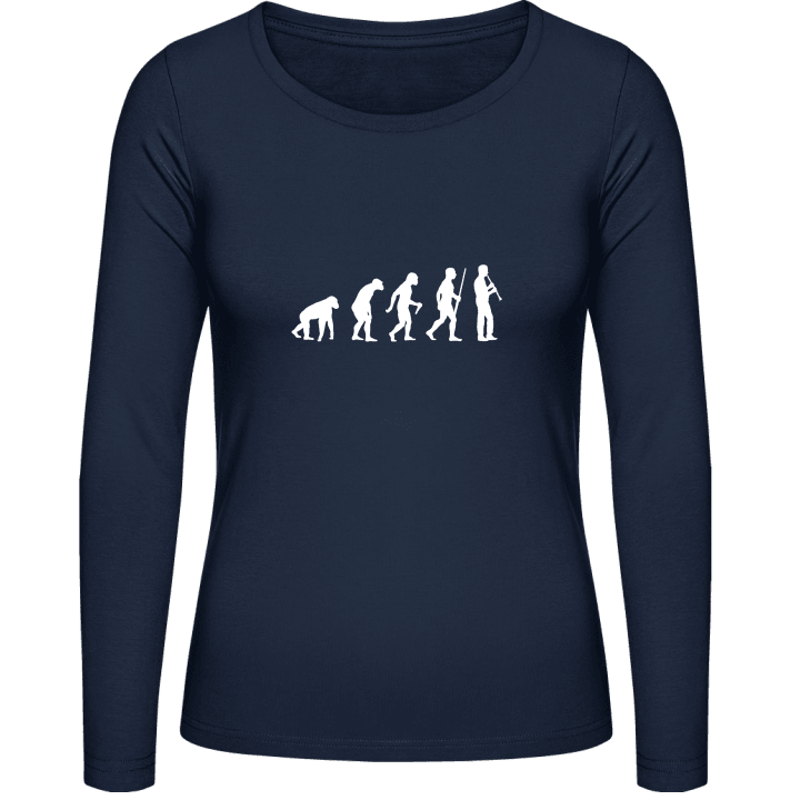 Clarinet Player Evolution Langermet skjorte for kvinner contain pic