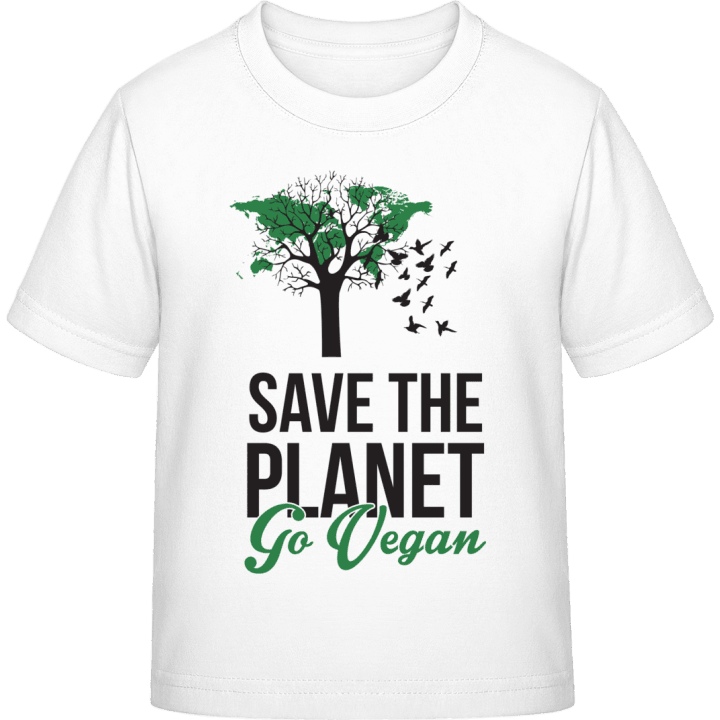 Save The Planet Go Vegan T-skjorte for barn contain pic