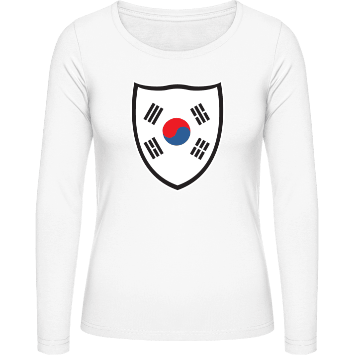 South Korea Shield Flag Langermet skjorte for kvinner contain pic