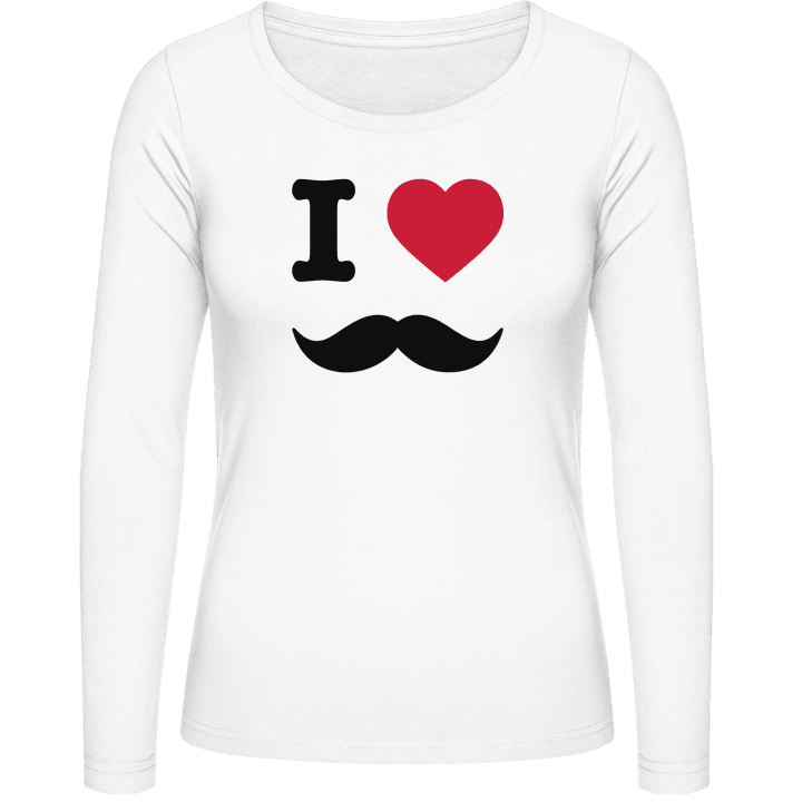 I love Mustache T-shirt à manches longues pour femmes contain pic