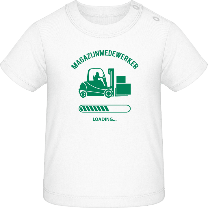 Magazijnmedewerker loading T-shirt bébé contain pic