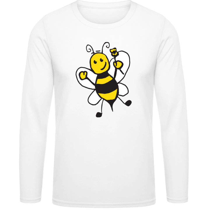 Happy Bee With Flower Langarmshirt 0 image