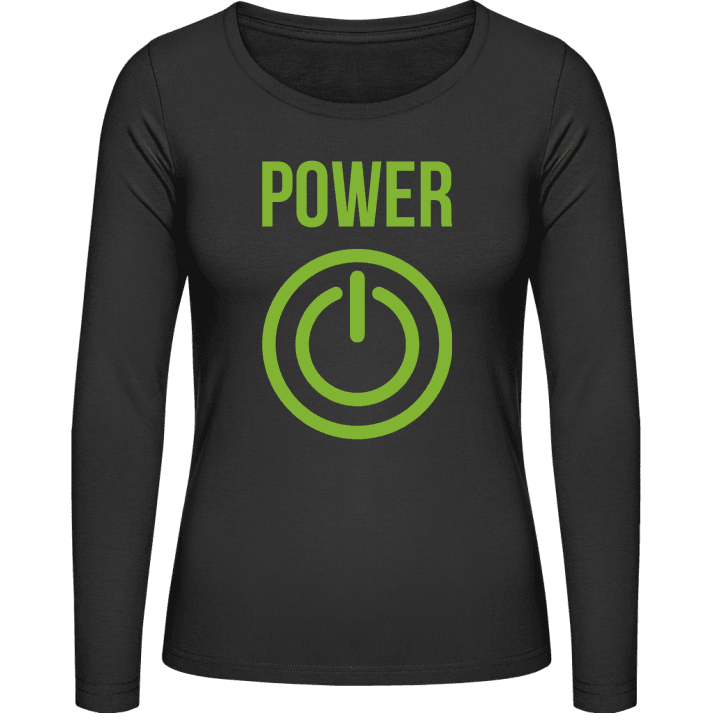 Power Button Camisa de manga larga para mujer contain pic