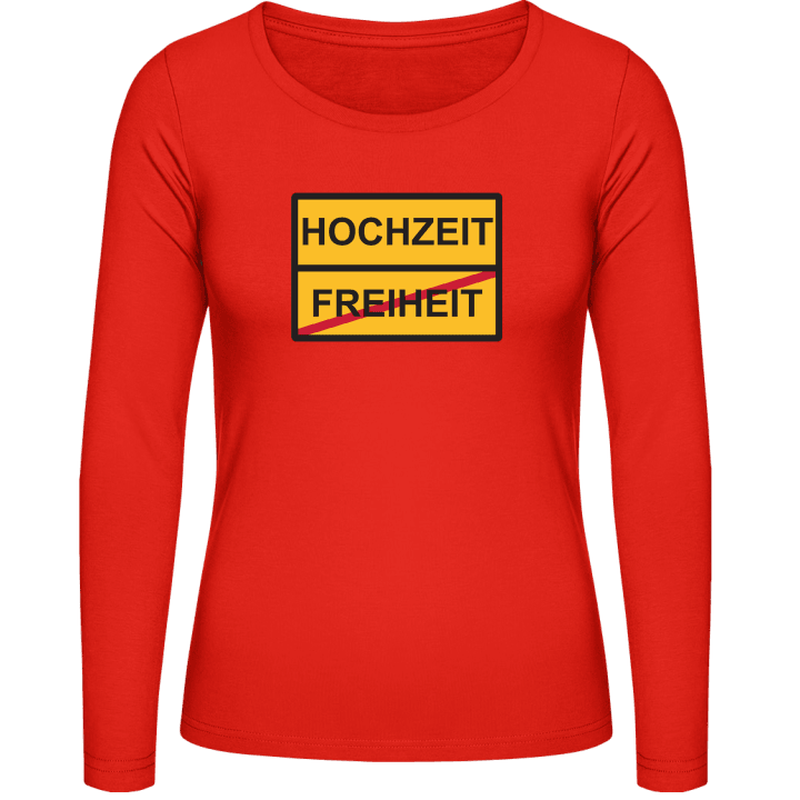 Freiheit Hochzeit Schild T-shirt à manches longues pour femmes contain pic