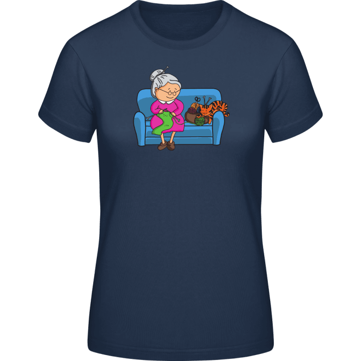 Grandma Knitting Comic T-shirt för kvinnor 0 image