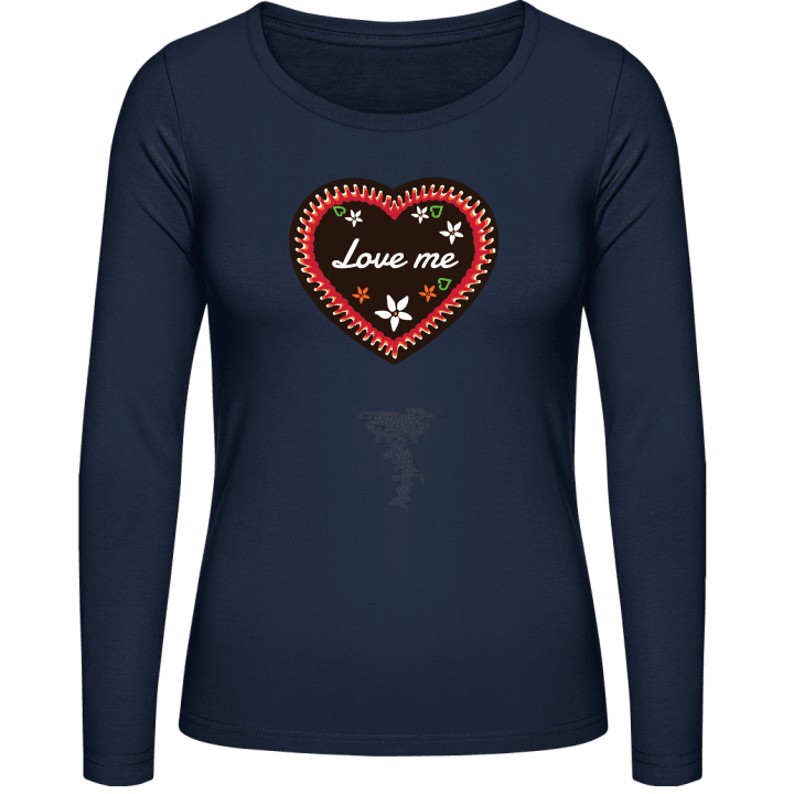Love Me Gingerbread Heart Langermet skjorte for kvinner contain pic