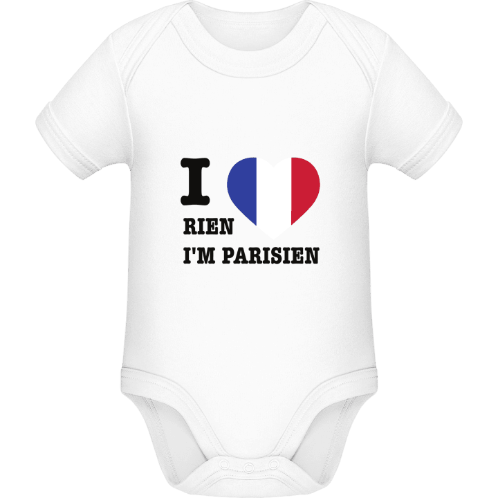 I Love Rien I'm Parisien Baby Romper contain pic
