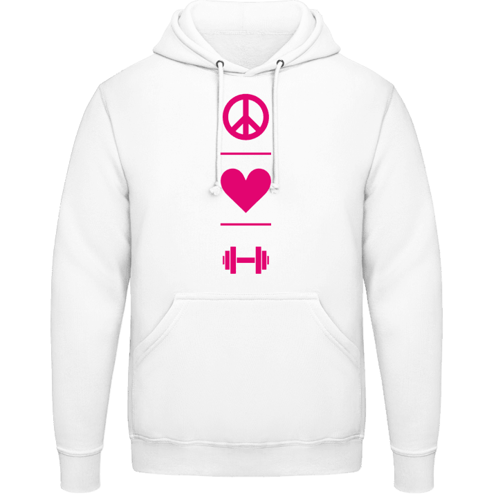 Peace Love Fitness Training Huvtröja contain pic