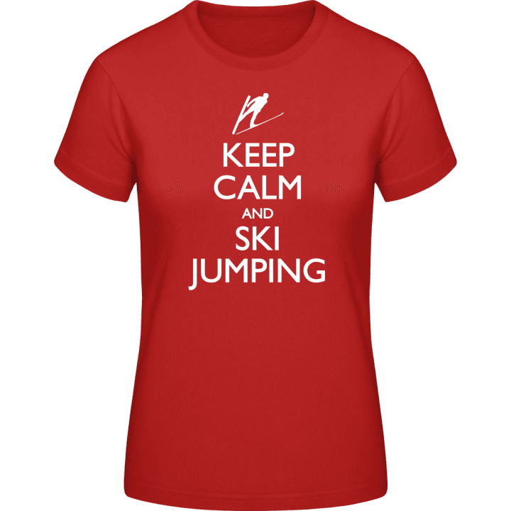 Keep Calm And Ski On T-skjorte for kvinner contain pic